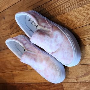 Pink tye dye slip on sneakers